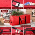 thumbnail image 4 of Bolsa de almacenamiento para árbol de Navidad BOOPNEW, impermeable, 9 pies, roja, 4 of 7