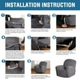 thumbnail image 4 of PrimeBeau Luxurious Soft Velvet Recliner Slipcover, Gray, 4 of 8