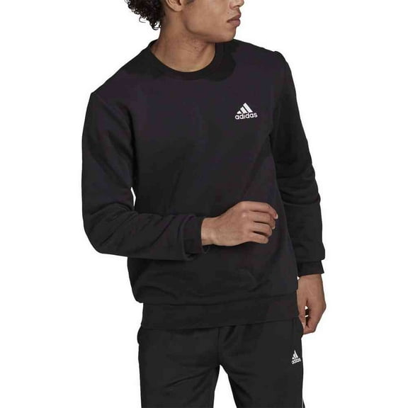 adidas Men's Essentials Feelcozy Fleece Sweatshirt Crew Sweater GV5295 Black XL