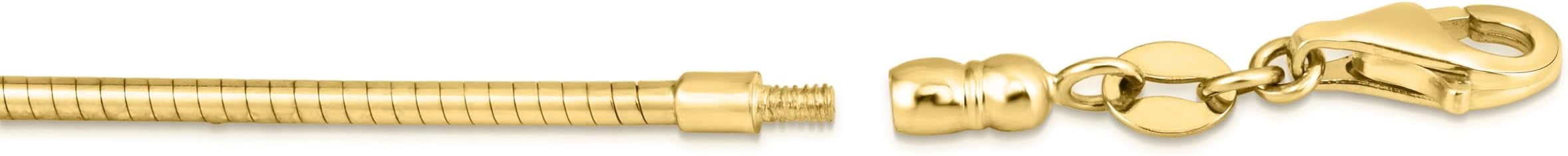 Floreo 14k Yellow Gold 1mm Round Omega Chain Necklace