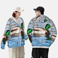 thumbnail image 4 of Gaeub Mallard Duck Swimming In A River Men's and Women's UPF 50+ Long-Sleeved Sun Protection Clothing, Fishing Shirt Long Sleeve Zip-XX-Large, 4 of 7