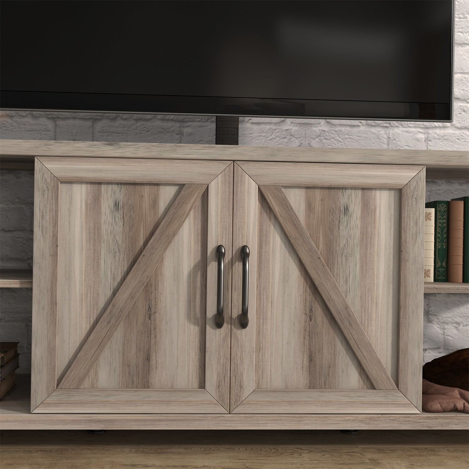 Kadyn 68" TV Stand, Wood Metal TV Console with Storage Cabinets and Shelves, Particle Board TV Stand for Televisions Up to 78", Antique Grey White Kadyn 68" TV Stand, Wood Metal TV Console with Storage Cabinets and Shelves, Particle Board TV Stand for Televisions Up to 78", Antique Grey White