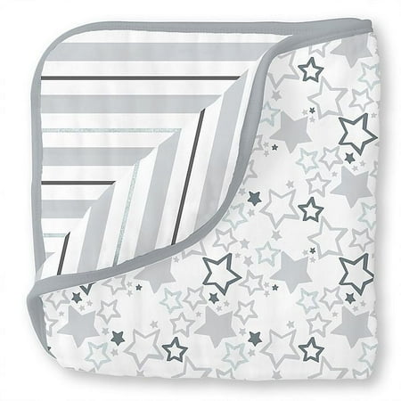 UPC: 0817606020901 | SwaddleDesigns Starshine Muslin Luxe Blanket in Sterling
