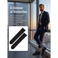 thumbnail image 7 of Gustave 2 Pairs Thin Dress Socks for Men Over the Calf Glitter Silk Sheer Socks Soft Breathable Formal Business Work Nylon Socks, 7 of 7