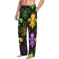 thumbnail image 6 of Logiee Mardi Gras1 Print Pajama Pants for Men,Men’s Pajama Bottoms,Mens PJ Pants with Pockets & Button Fly-X-Large, 6 of 6