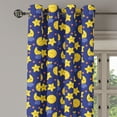 thumbnail image 3 of Ambesonne Cartoon Grommet Curtain, Sleeping Moon at Night Time, 50" x 54", Navy Blue Orange Yellow, 3 of 6