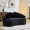 Black, variant on Curved Two-Seater Fully Compressed Sofa, Long-Term Sitting Without Collapse, Removable Backrest Chenille Fabric, Simple, Retro Style, Suitable for Small Spaces and Apartments (Black)