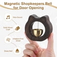 thumbnail image 2 of Uxcell 1-Pack Magnetic Shopkeepers Bell for Door Opening, 3inch/7.7cm Beech Vintage Wind Chime Doorbell with Brass Bell for Front Porch/Garden/Backyard [Brown, Cat Shape], 2 of 6