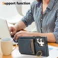 thumbnail image 3 of Allytechgroup Wallet Case for Samsung Galaxy S22 with Credit Card Slot, RFID Blocking PU Leather Flip Case with Lanyard & Kickstand Shockproof and Anti-Scratch Bumper for Women Girls, Blue, 3 of 7