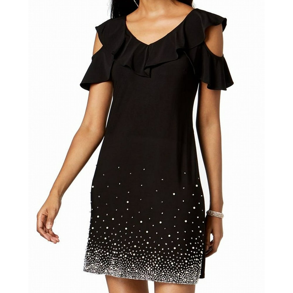 MSK MSK Womens Medium Petite Cold Shoulder Shift Dress