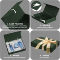 thumbnail image 4 of Gift Box with Lids, 11.5 x 8.5 x 2.3 In Magnetic Closure Collapsible Gift Boxes for wraps gifts of T-Shirts, Gloves, Scarves, Candy, Baby Clothes, Jewelry, Books, Comes with a Ribbon(Forest green), 4 of 4