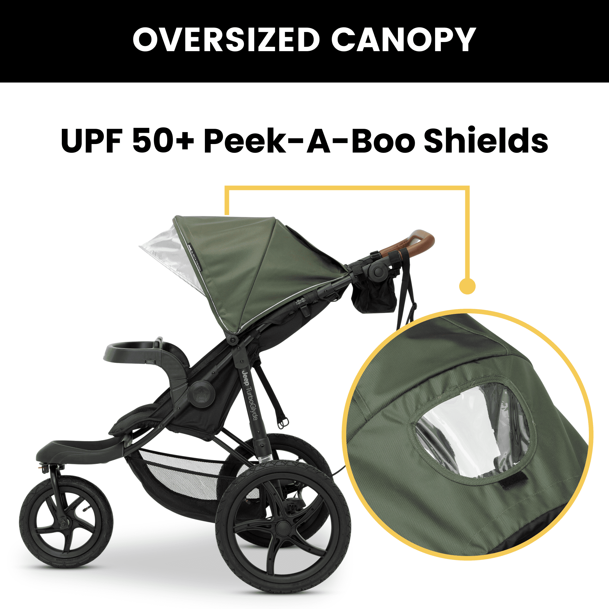 Jeep TurboGlyde Jogging Stroller by Delta Children, Olive Green