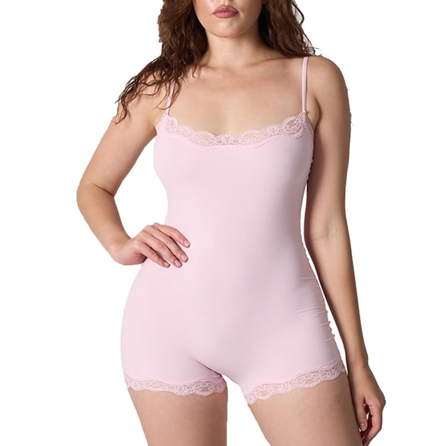 Combinaison pour Femmes, Dentelle Décontractée Teddy Sans Coutures à Soufflet, Contrôle Léger, Combinaisons Noires pour Femmes