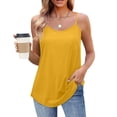 thumbnail image 4 of VEKDONE Tank Top for Women Spaghetti Strap Tank Tops Summer Sleeveless Tops Crewneck Vest Loose Fit Tank Tops Cute Shirts Yellow L, 4 of 6