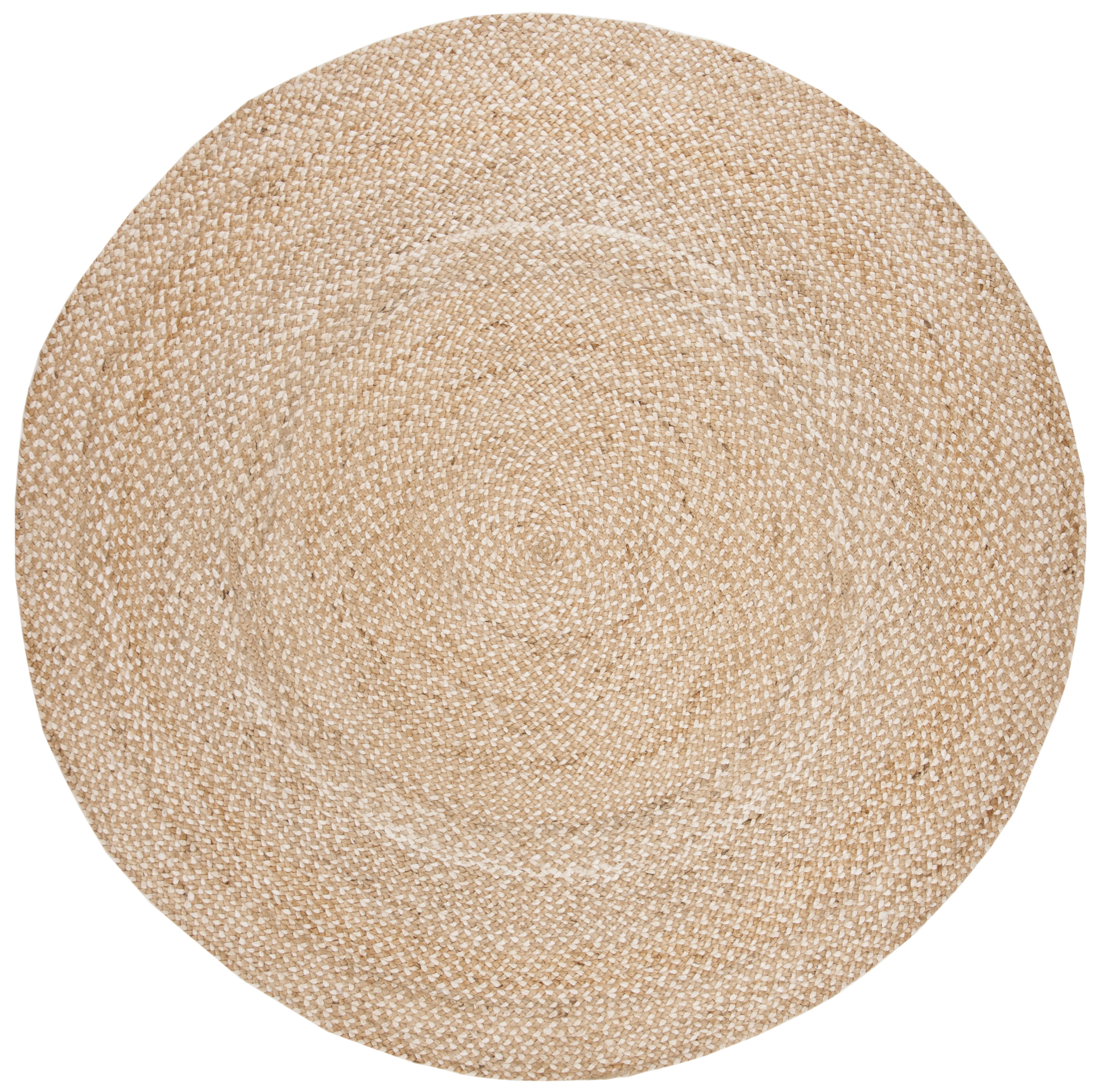 SAFAVIEH Natural Fiber William Solid Area Rug, Natural/Ivory, 9' x 9' Round