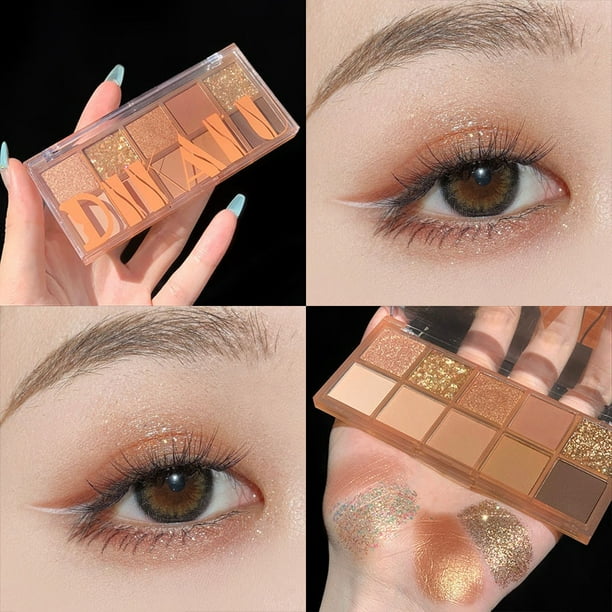 ELECOOL paleta de sombras de ojos 10 colores perlada mate Color tierra lentejuelas brillantes pigmentos para ojos maquillaje coreano de larga duracion Walmart en linea