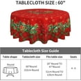 thumbnail image 5 of Christmas Red Round Tablecloth 60 Inch, Winter Snowflake Floral Table Cloth for Xmas Farmhouse Kitchen Decor, Wipeable Polyester Fabric Table Cover for Holiday Party, 5 of 6