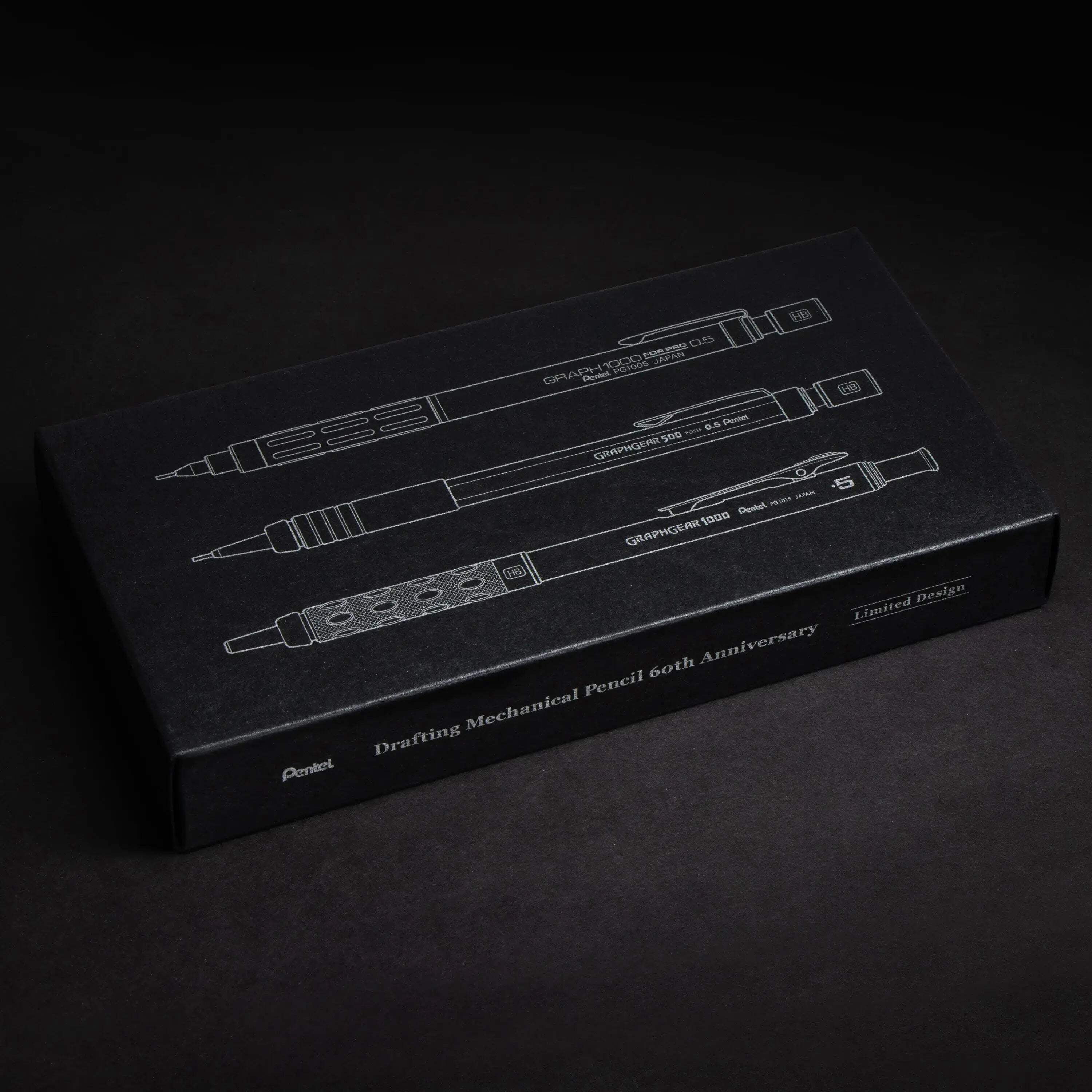 Pentel GraphGear/Graph Black Edition, Mechanical Drafting Pencils, Pentel 60th Anniversary Limited Edition Collectors Set