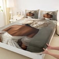 thumbnail image 3 of Homewish Black Girl 3pcs Twin Sheet Sets For Teens Female Adults,Chic Flowers Twin Fitted Sheet,Fashion Modern Breathable Flat Sheet,Lightweight Room Decor, 3 of 7