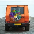 thumbnail image 2 of Lsque Geometry Dash Pattern Tire Covers - Tough Tire Wheel Protector for Truck, SUV, Trailer, Camper, RV - 14 inch, 2 of 7