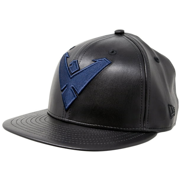 Nightwing Symbol Black Faux Leather New Era 59fifty Fitted Hat 7 3 8 Fitted Walmart Com