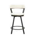 thumbnail image 5 of White Faux Leather Upholstered Counter Height Chairs Set of 2 Dark Gray Metal Frame Dining Furniture, 5 of 5