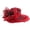 red, variant on Wide Brim Organza Sun Hat Elegant Kentucky Derby Style Hat for Weddings Tea Parties One Size