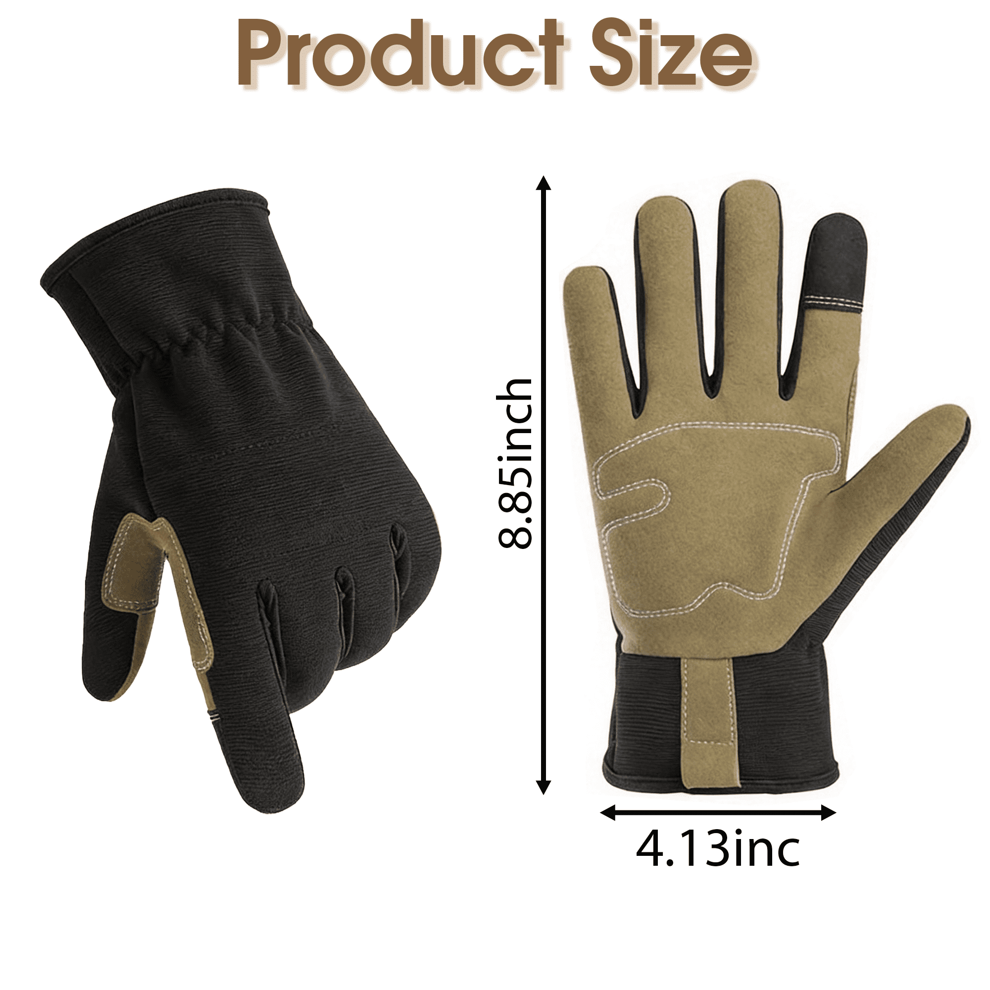 Utility Work Gloves, Heavy Duty Garden Gloves, Multipurpose Tough Utility Gloves for Yard Work, Construction, DIY Projects