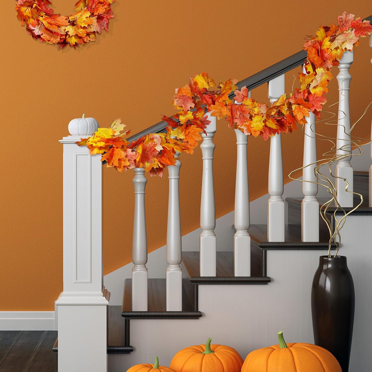 Antspirit Fall Garland Maple Leaf Hanging Vine, 3-Piece 6 Ft photo 7