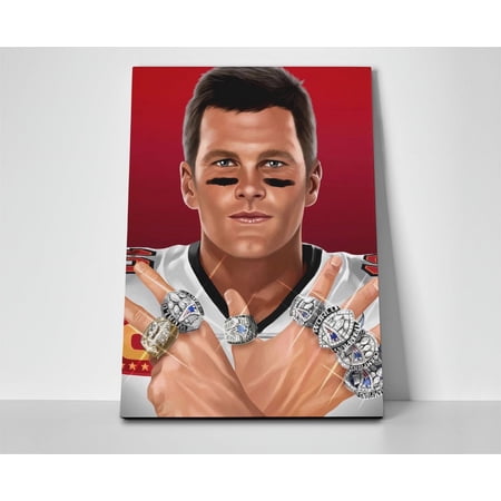 Tom Brady 7 Rings Poster or Wrapped Canvas