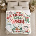thumbnail image 5 of Printed Flannel Throw Blanket with Thankful Holiday Snowman Scene Mittens Box Christmas Present, 5 of 9