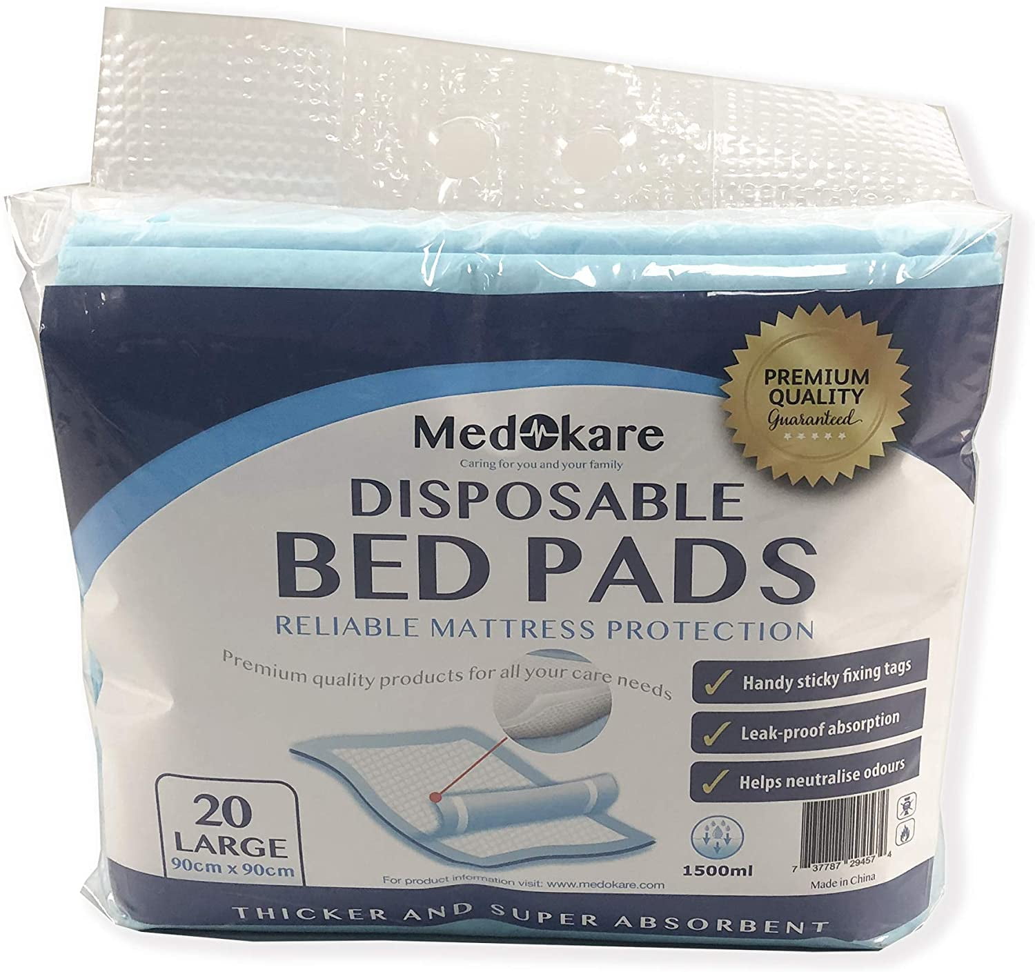 Medokare Disposable Incontinence Bed Pads - Hospital Grade ...