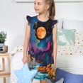 thumbnail image 4 of Balery Fantasy Cosmic Landscape Camisón de princesa para niñas, pijama de algodón con mangas abullonadas, suave y bonito.-X-Large, 4 of 6