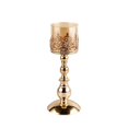 thumbnail image 2 of Candelabro de cristal dorado para comedor, sala de estar, de M 13x13x33cm Sunnimix candelabro de cristal, 2 of 7