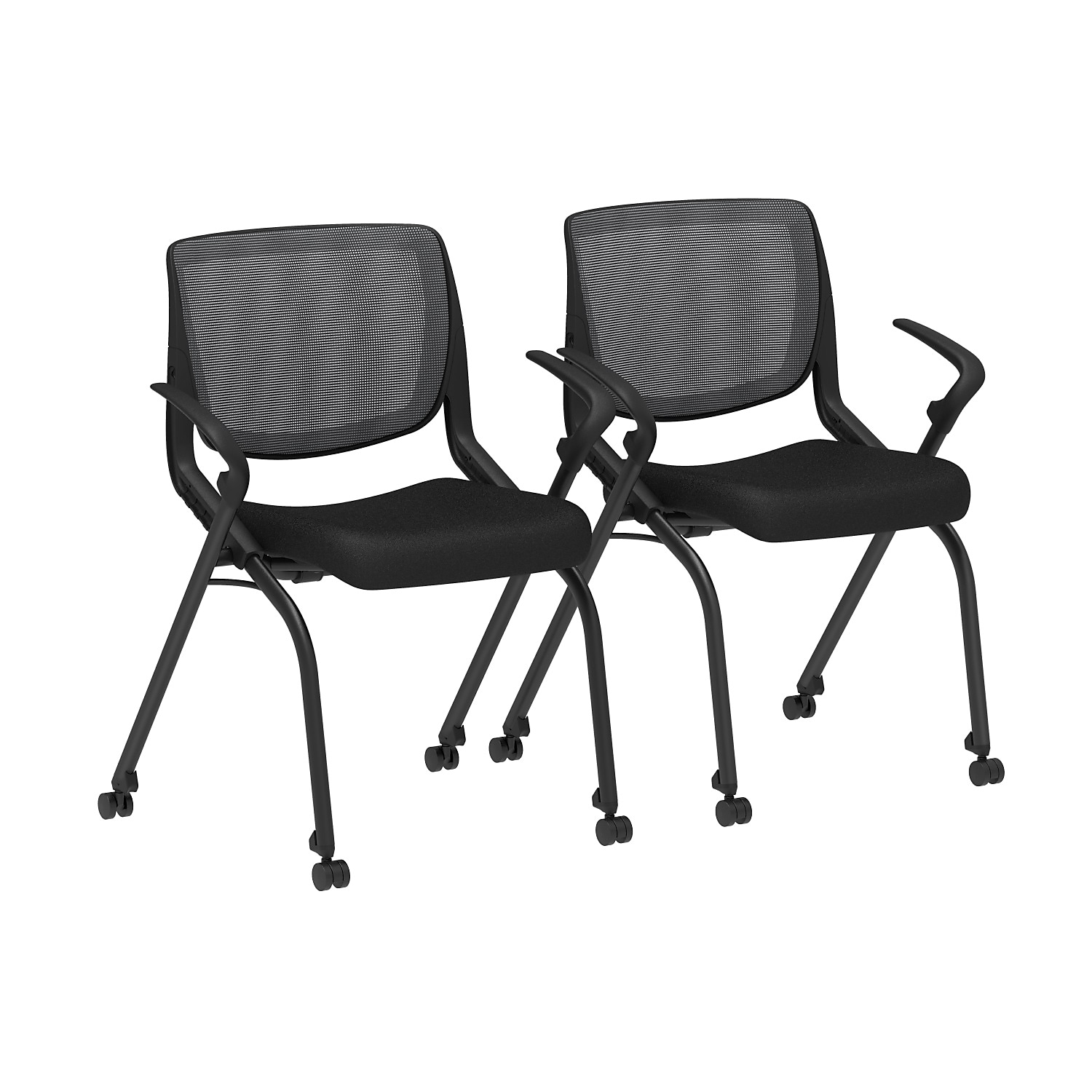 Union & Scale Workplace2.0 Fabric Nesting Training Chair, Blk UN56077