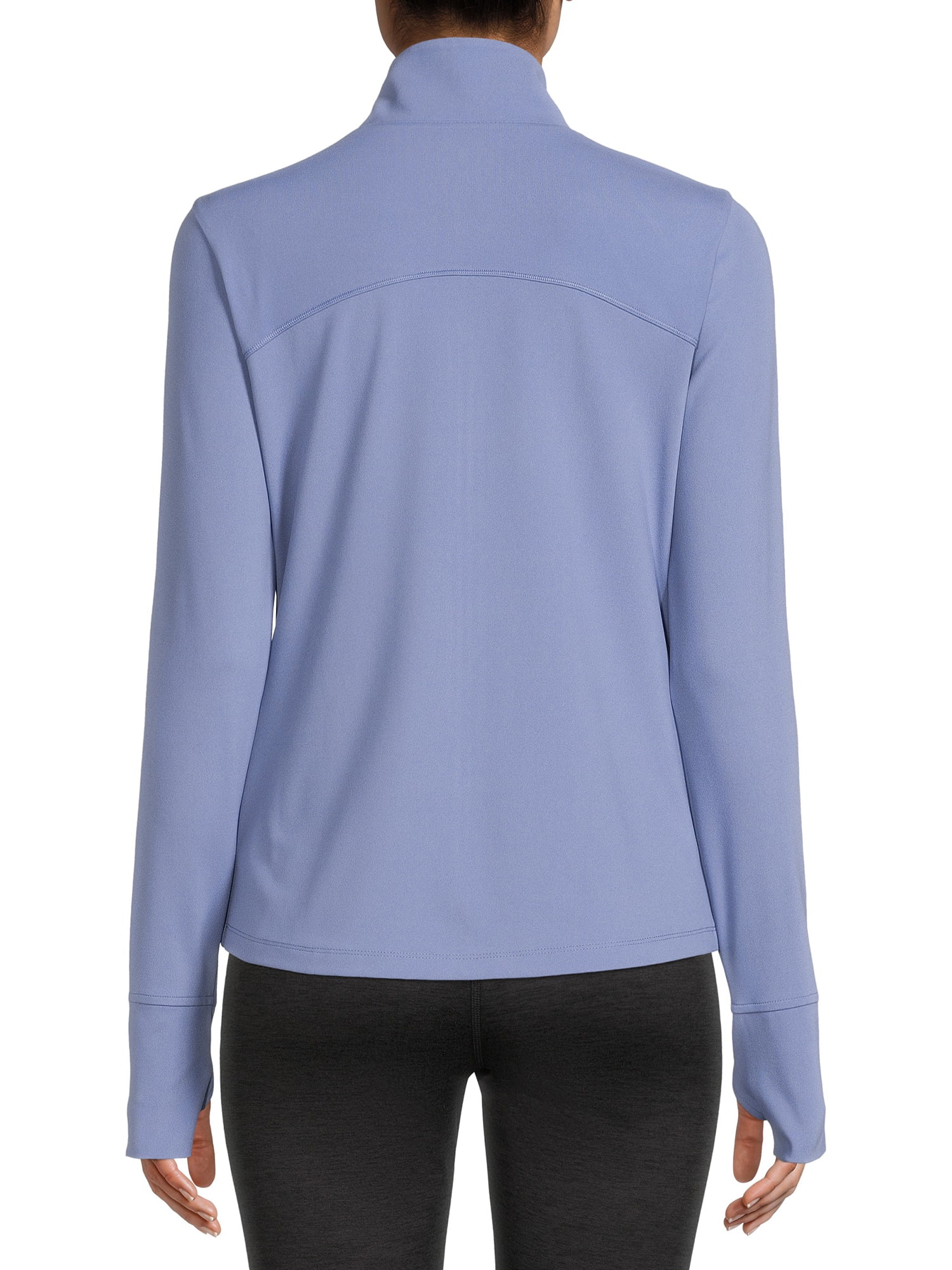 Avia Women's Active Full Zip Long Sleeve Jacket with Thumbholes and Sport Watch Opening