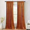 thumbnail image 2 of 10 ft Orange Curtains for Holiday Backdrops, Super Soft Thick Velvet Room Darkening Window Curtains for Bedroom/Living Room Sliding Door/Villa, W52 x L120, 2 Panels, 2 of 9