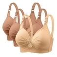 thumbnail image 1 of Timegard 3pc Wireless Bras for Women Plus Size Adjustable Strap Ruched Full Coverage Comfy Tshirts Bra, 1 of 6