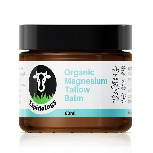 Crème de Suif au Magnésium Biologique, Non Parfumée, 60 ml