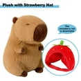thumbnail image 2 of Peluche Ditucu Cute Capibara con sombrero de fresa de 43 cm, color marrón, 2 of 7