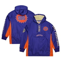 Men's Mitchell & Ness Purple Phoenix Suns  Team OG 2.0 Vintage Logo Anorak Windbreaker Quarter-Zip Jacket