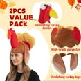 thumbnail image 2 of Joyfy 2 Pack Thanksgiving Turkey Cap for Kids and Adults Plush Turkey Hat, Thanksgiving Accessories, 2 of 8