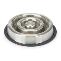 Stainless Steel Heavy Duty Slow Feeder Dog Bowls Anti Slip 2 Sizes Available (Small)