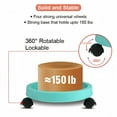 thumbnail image 2 of Teal Plant Caddy with Casters, Set of 2 13 Inch Round Sturdy Plastic Rolling Dolly Stand for Indoor Outdoor Potted Flowers, 2 of 5