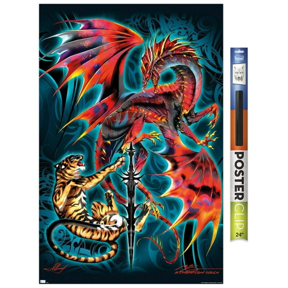 Ruth Thompson - Dragonblade Tigerblade Wall Poster, 22.375" x 34"