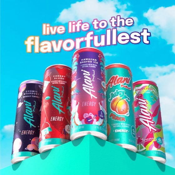 Alani Nu Sugar Free Energy Drink, Hawaiian Shaved Ice, 12 fl oz, 8 Pack, Cans, 200mg Caffeine