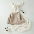 thumbnail image 6 of Godderr Baby Newborn Girls 2Pcs Hooded Warm Sweatshirt Sets,Toddler Cartoon Autumn Winter Long Sleeve Cute Ears Hoodie Sweatsuit Fleece Pants Clothing Outfit for 6M-3Y, 6 of 8