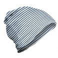 thumbnail image 1 of Harbour Stripe Unisex Beanie, Hand Drawn Sea, Hiking Outdoors, Night Blue White, by Ambesonne, 1 of 1