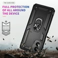thumbnail image 4 of TJS for Motorola Moto G 5G (2024) Phone Case, with Tempered Glass Screen Protector, Impact Resistant Hybrid Metal Ring Magnetic Support Kickstand Cover (Black), 4 of 7