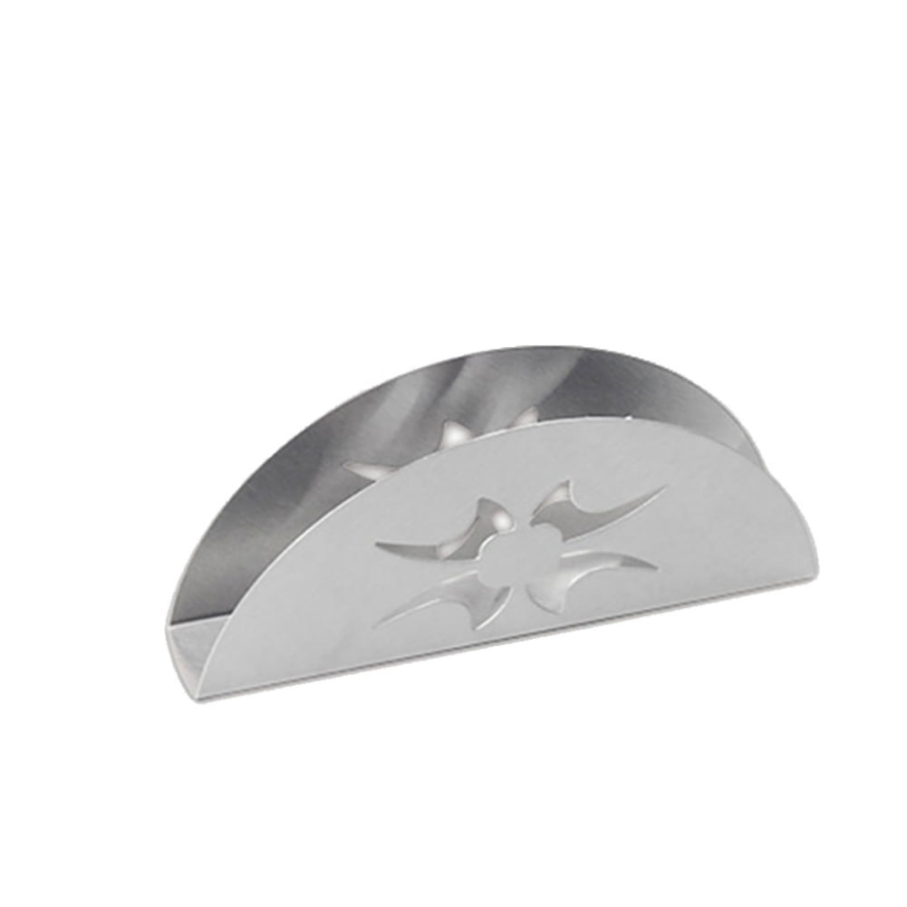 flattened romote 1 Pc Scalloped Napkin Holder Cocktail Napkin Holders for Countertops Dining Picnic Tables Modern Collection for Table Decor Stainless Steel Western Napkin Clip Table Accessories 